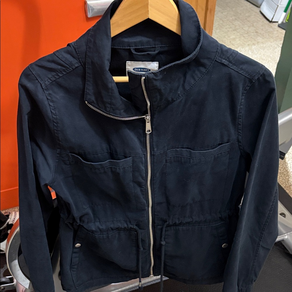 Old Navy Black Women’s Medium cargo Jacket with Zip